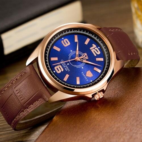 New 2020 Yazole Watch Mens Watches Top Brand Luxury Quartz Wristwatch Blue Dial Fashion Leather Mens Watches orologio uomo