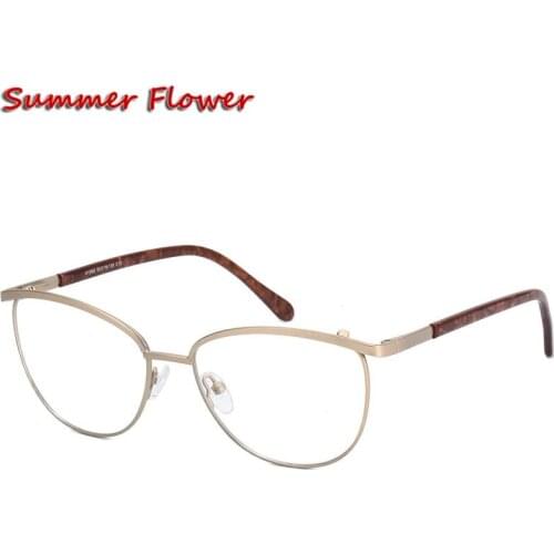 Cat Eye Prescription Eyeglasses Spring Hinge Classic Design Women Graduation Lenses Ultra Light Optical Spectacle