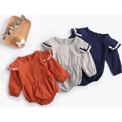 Newborn Baby Clothes Cotton Baby Romper Spring Sailor Toddler Jumpsuit For Infant Boys Girls Romper Onesie Navy Outfits 0-2Y