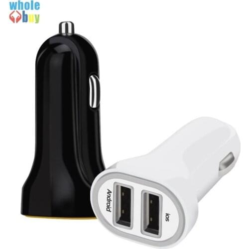 Wholesale new style 2 Port Dual 2 usb Bullet car charger Adapter for IPhone Samsung Universal Use car styling 200pcs/lot