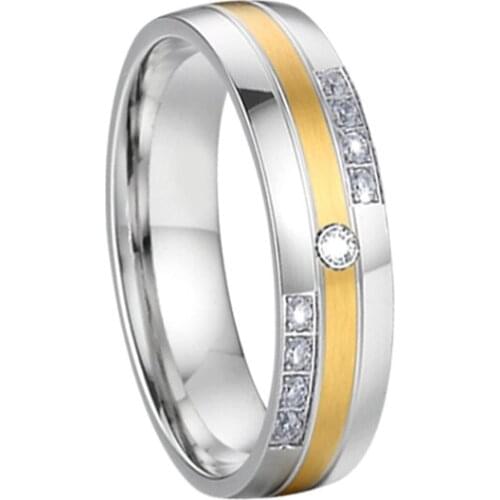 Wholesale western designer stainless steel jewelry cubic zirconia finger ring for women