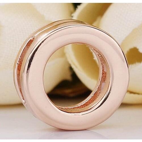 Original Rose Smooth Reflexions Logo Clip Stopper Beads Fit 925 Sterling Silver Bead Charm Bracelet Bangle Diy Jewelry