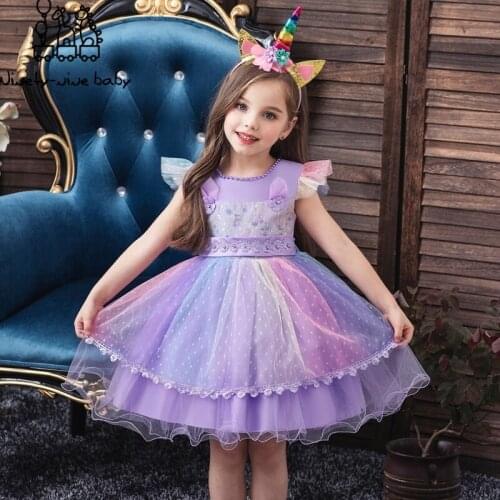 Unicorn Dress for Girls Party Tutu Princess Toddler Dresses Kids Party Dress Baby Girl Christmas Halloween Cosplay Costume