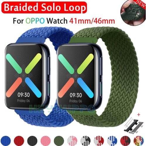 Braided Nylon Strap For OPPO Watch 46mm Soft Loop Bracelet Band For OPPO Smart Watch 41mm Accessories Replacement Strap
