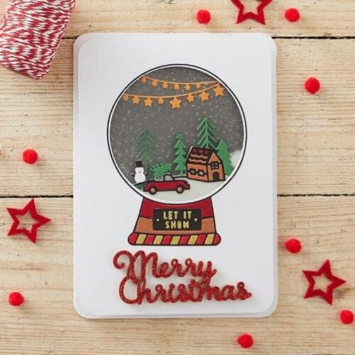 Xmas Crystal Ball Metal Cutting Dies Christmas Town Crystal Ball Die Cuts For Card Making DIY Decoration New 2019 Crafts Cards