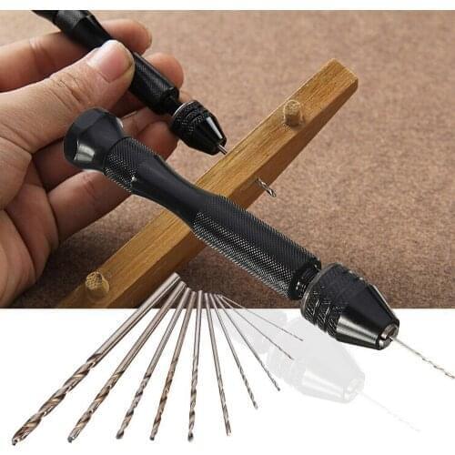 Handheld Drill Bits Precise Mini Twist Drills Set Manual Adjustable Drill Rotation Tool Precision Drilling Wood Carving Tool Kit