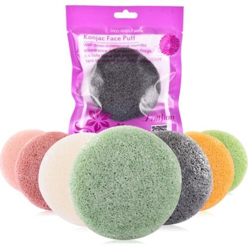 Home Use Konjac Face Puff Skin Care Tool Deeply Clean The Pores on Face Sponge Cosmetic Puff Circle Shape Cleansing Brushes