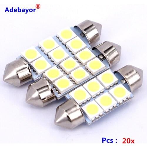 20X31mm 36mm 39mm 41mm 5050 SMD 6 LED Festoon Dome Car Light auto door Lamp instrument Bulb pathway lighting White 12V work lamp