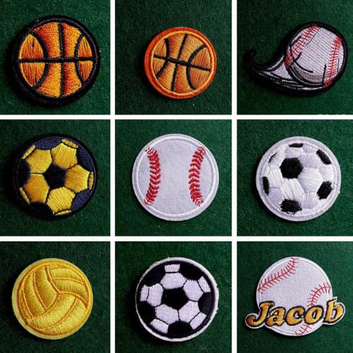 2Pcs/Lot Ball Patch Embroidered Patches For Clothing Thermoadhesive Patches Iron On Patches On Clothes Cartoon Badges Applqiues