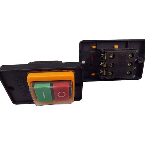 Waterproof Button Switch Replacement KQ1-3 10A Push Button Switch for Cutting Machine Bench Drill Meat Grinder Accessories