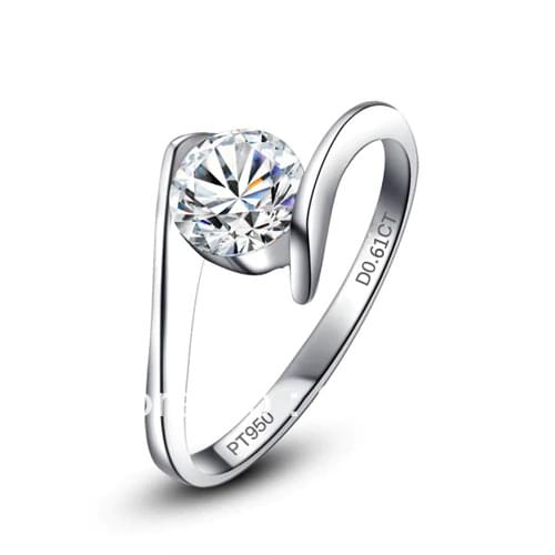 High quality NSCD synthetic stone wedding rings sterling sliver jewelry engagement ring promise rings for women