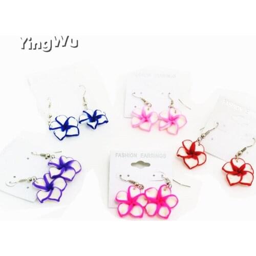 Wholesale 50 Pairs Polymer Clay Flower Earrings For Women Fashion Jewelry Handmade 3D Flower Ear Stud Earring Girls Kids Gift