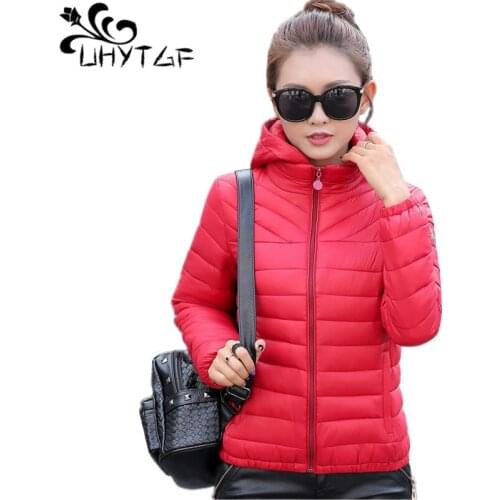 UHYTGF Winter jacket women Down cotton winter coat woman parka Short Plus size Fashion Female coat warm womens Down jacket X577
