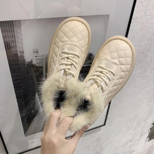 Winter sports shoes womens ankle boots womens casual shoes womens boots plus velvet cotton shoes student short boots X711