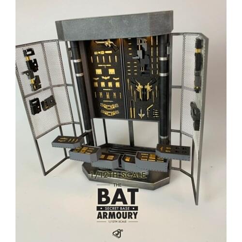 1/12 Bat Armoury Storage Box Secret Base Prop Accessories Model Toy W/ Weapons Removable 6 Figure 2 Goodco