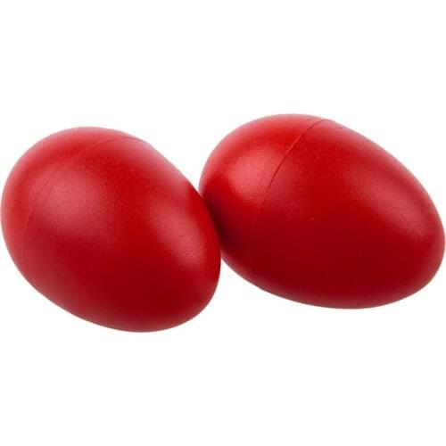 1 Pair Plastic Percussion Musical Egg Maracas Shakers red
