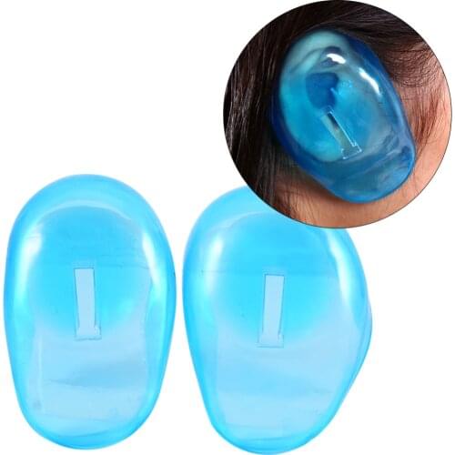 1 Pair Clear Blue Ear Cover Shield Anti Staining Plastic Guard Protects Earmuffs Hair Dye Shield Salon Color Ear Care Shield