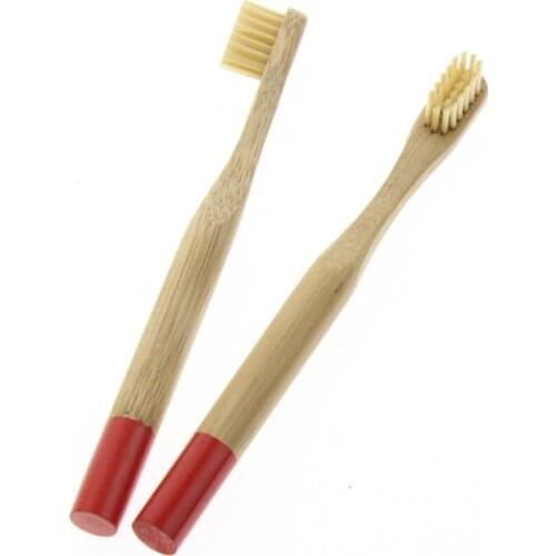 2Pcs/Set Red Color Environmentally Eco Friendly Travel Home Hotel Kid Child Oral Care Clean Tool Tooth Brush Bamboo Toothbrush