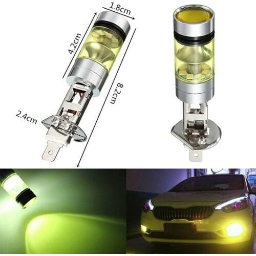 2PCS H1 Led Bulb Car Fog Light Super Bright 20SMD2835 Yellow Car Fog Lights 12V-24V1000LM Yellow Driving Day Running Lamp Auto