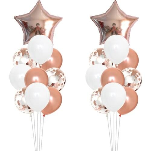 20Pcs Rose Gold Balloons Helium Confetti Latex Balloon Set for Wedding Birthday Party Decorations Supplies Baby Shower Favors