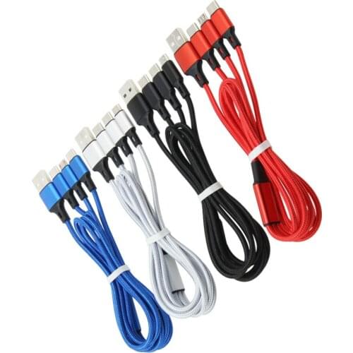 3 in 1 USB Charging Data Cable For iPhone 12 11 Pro X 6 7 8 Samsung Xiaomi Redmi LG Android Mobile Phone Charger Wire 1.2m