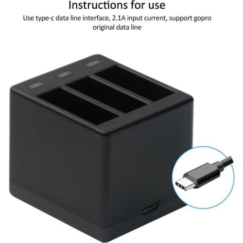 3-Way slot Battery Charger LED Charging Box Carry Case Battery Housing for GoPro Hero 8 7 6 5 Black Accessories Battery Case