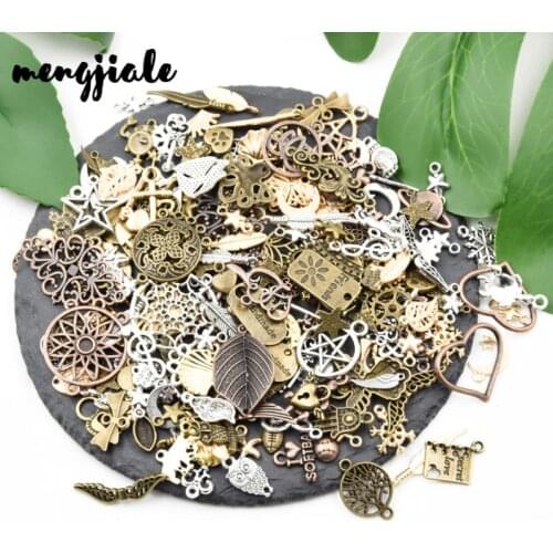 30pcs Random Mixed Color vintage zinc Metal Charms for Pendants Jewelry Bracelet Making DIY Handmade Crafts