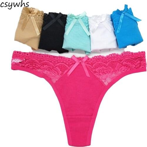 6pcs/lot M L XL Women Lace G String Fashion Sexy Cotton Panties Womens Thongs Briefs Low Waist Underpants Underwear