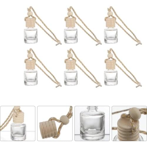 6pcs Refillable Car Perfume Bottle Pendant Hanging Aromatherapy Diffuse Bottle
