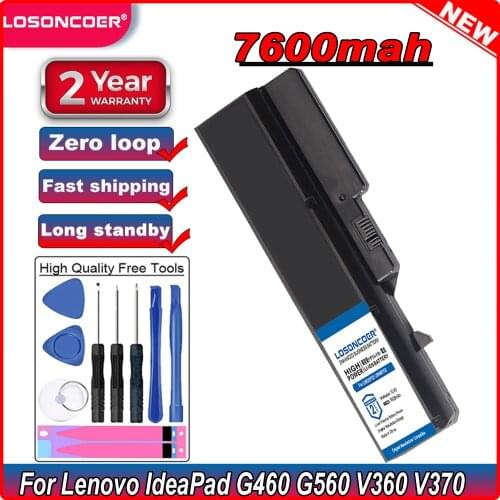7600mAh L09M6Y02 L10M6F21 L09S6Y02 L09L6Y02 Battery For LENOVO IdeaPad G460 G465 G470 G475 G560 G565 G570 G575 G770 Z460 B570E