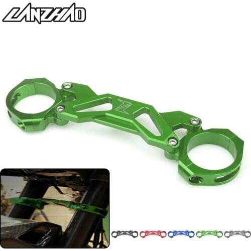 CNC Aluminum Motorcycle Front Fork Clamp Balance Shock Brace Bracket Green Red Blue Black Titanium for Kawasaki Z900 2017 2018
