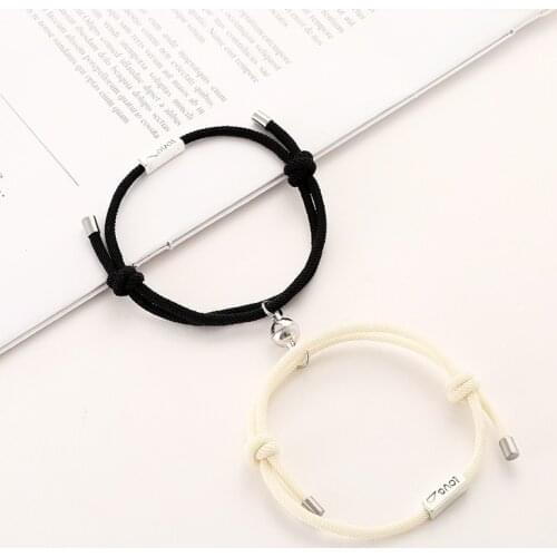 2021 Hot Magnet Bracelet Couple Handmade Adjustable Rope Matching Braslet Infinite Love Pair Braclet Lucky Red Brazalete Gift