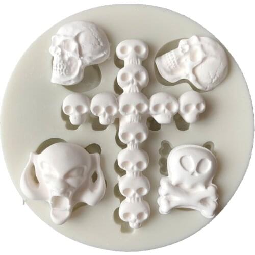 Skull series liquid silica gel mold, soft clay cake modeling tool epoxy resin molds for jewelry