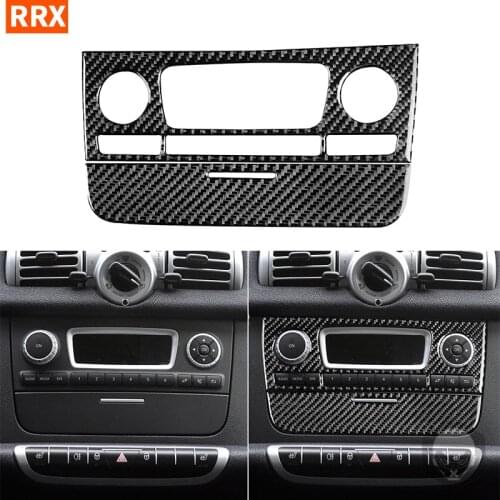 For Benz Smart Fortwo 451 Coupe Cabrio Pure Pulse Passion 2011 2012 2013 2014 2015 Carbon Fiber CD Radio FM Panel Car Stickers
