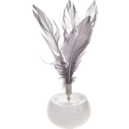 Electric Cat Toy Rotating Electric Faux Feather Funny Dog Cat Toys Pet Seat Scratch Toy Pet Dog Cat Intelligence Trainning Toy