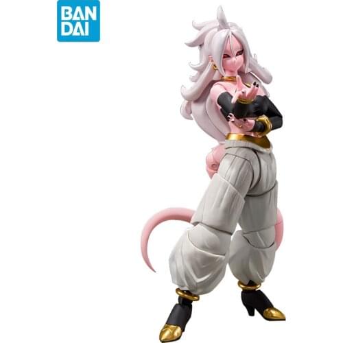 BANDAI SHF Original Dragon Ball Z Android #21 Majin Buu Action Anime Figure 6 Inch Collector Model Toys Figurine Girl Doll Gift