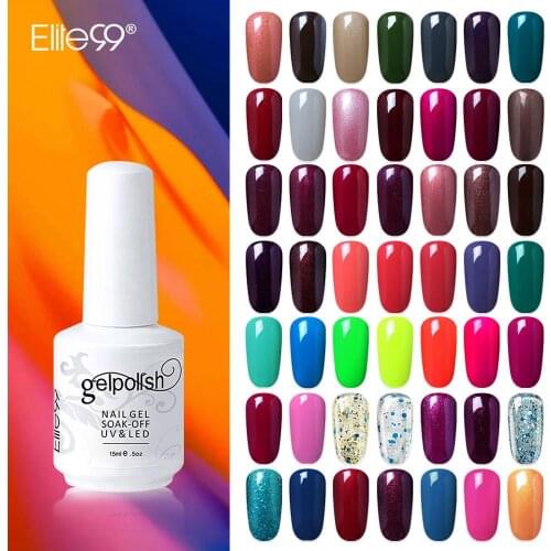 Elite99 15ml Gel Varnish Soak Off UV Gel Nail Polish Nail Art Manicure Semi Permanent Nail Gel Polish Nails Lacquer 539 Colors