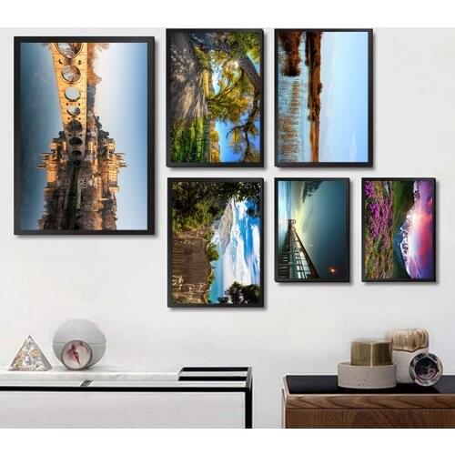 Nordic Print Home Decor Painting Landscape painting Picture Wall Art Modular Watercolor Poster Modern For Bedside Background