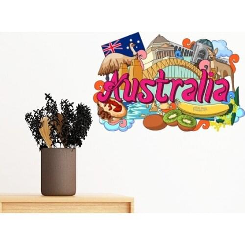 Kangaroo Harbour Bridge Australia Graffiti Removable Wall Sticker Art Decals Mural DIY Wallpaper for Room Decal