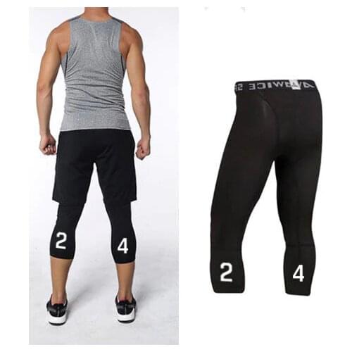 Compression Basketball 3/4 Tights Pants Sports Training Pants Running Leggings Men Fitness Running Leggings Sportswear