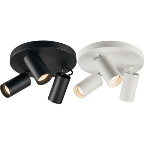 Dimmable Creative Three-Head Spotlight 9W 12W Round Led Ceiling Home Living Room Surface Mounted Cob Spotlight Downlight AC220V