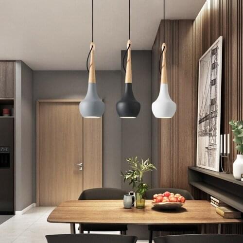 Loft Pendant Lights Modern Bedroom decoration Bedside lamp E27 Frosted Ceiling Hanging Industrial Lamps for living room WF1016