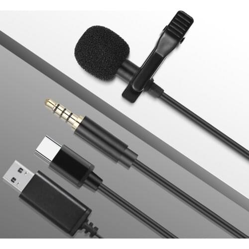 Mini Microphone for Smartphone DSLR Camera Type C 3.5mm Microfone for Samsung Huawei Xiaomi Lavalier Clip-on Recording Microfono