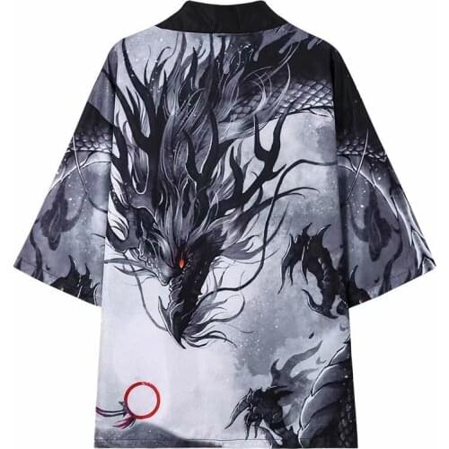Fashion Japanese Kimono Traditional Yukata Kimono Cardigan Men Beach Asian Clothes Japan Male Casual Cardigan Shirt sleepwear