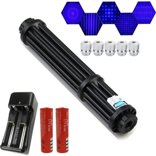 Powerful laser burner blue laser flashlight 450nm 10000m adjustable focus blue laser sight flashlight burning match/candle/cigar