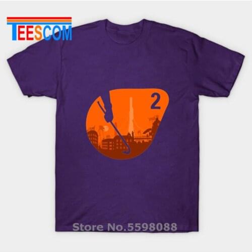 Mens T shirts Half Life logo T shirts men half life 2 T-Shirt Fallout Vault Boy Crossover with Gordon Freeman Half Life tshirts