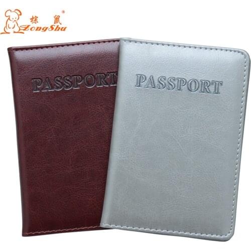 2020 Oil new dark red PU letters national Passport Cover Cute Credit Card Holder PU Leather Passport Holder with Traveling