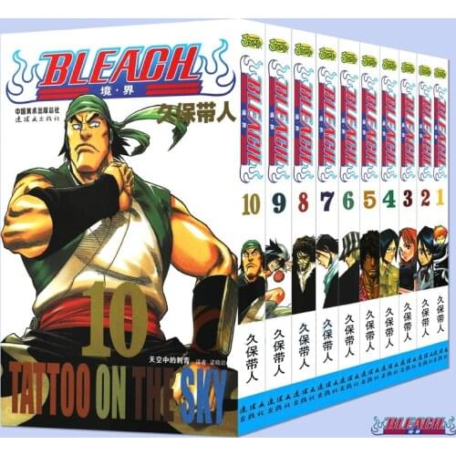10 Books BLEACH Volume 1-10 Japan Youth Teens Adult Cartoon Comic Anime Manga Book Chinese Learning Reading Story Book