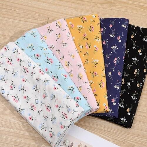 Dress Holiday Flower Fabric Chiffon Stretchy Fashion Suit Summer Material