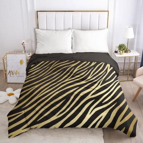 Custom Duvet Cover with Zipper Comforter/Quilt/Blanket Case Queen/King 240x220 200x200 245x210 3D Bedding Black Golden